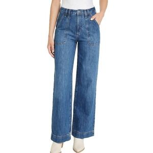 Universal Thread High Rise Wide Leg Jeans Womens 10 S Blue Patch Pockets